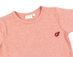 Petit Piao sea shell pink ladybug motif t-shirt